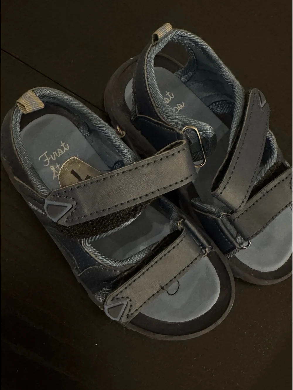 First Steps Toddler Boys' Blue Adjustable Strap Sandals Size 7